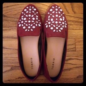 Women's Burgundy Rhinestone Shoes
